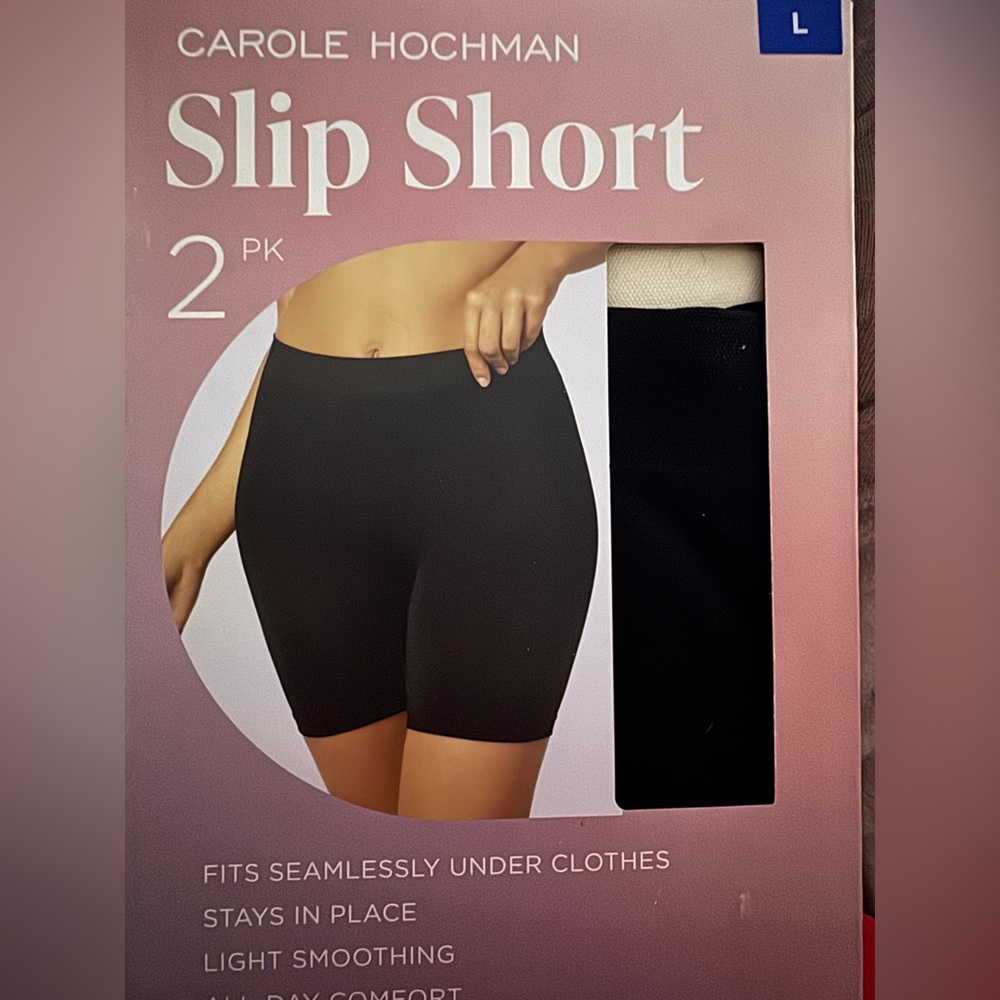 Women’s Carole Hochman Slip Short 2 pack Black/Nude